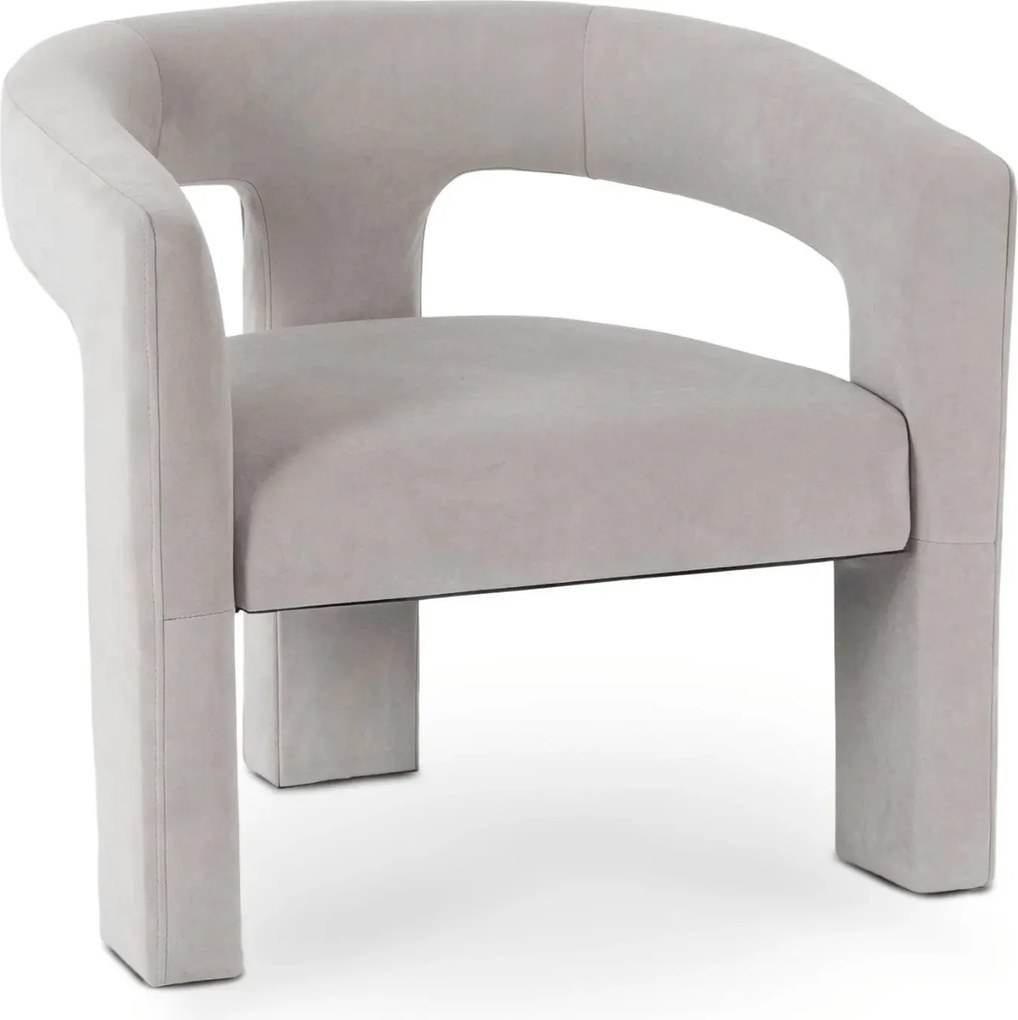 Szary fotel welurowy w stylu nowoczesnym P2-N86