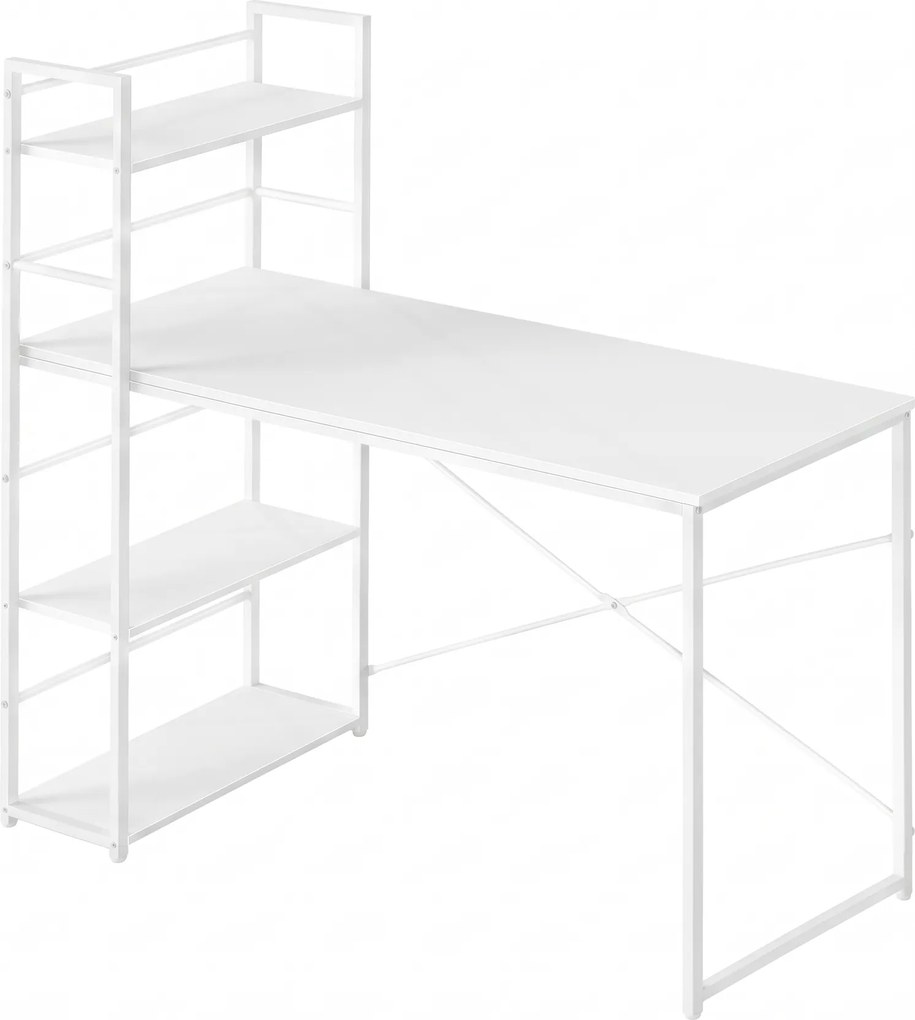 Biurko MAX 4.0 z regałem 120x44 cm, białe