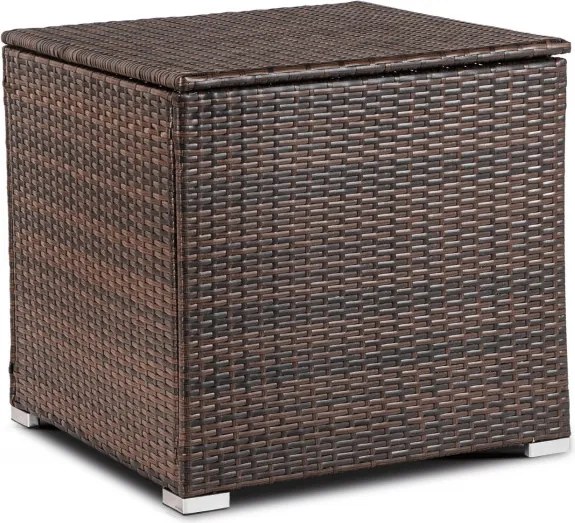 Zestaw Mebli Ogrodowych NEGRO Brązowy/Beżowy Narożnik Stolik Tarasowy Technorattan Nowoczesny