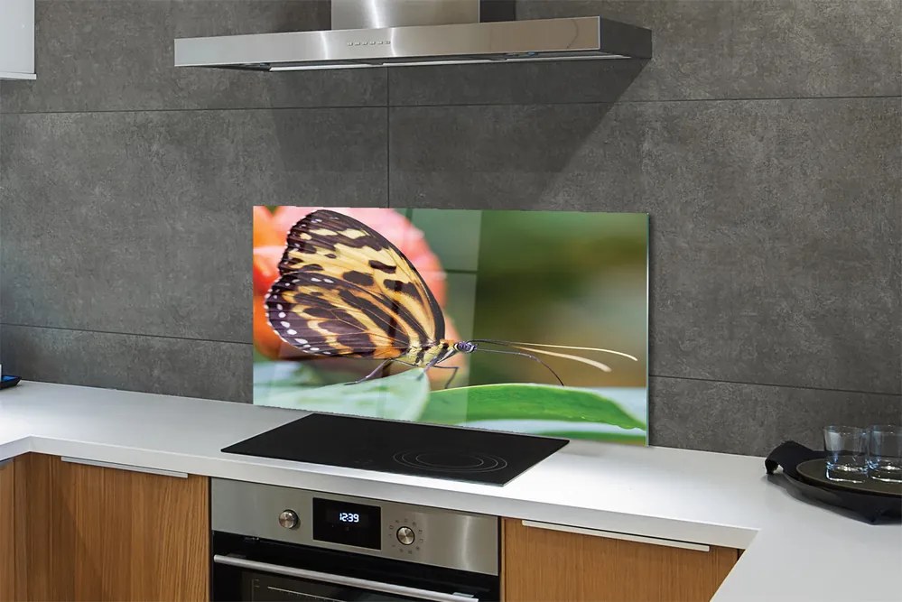 Panel Kuchenny Szklany Samotny Motyl w Locie