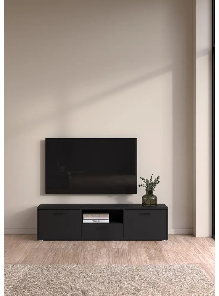 Czarna szafka pod TV 147x38 cm Media – Tvilum