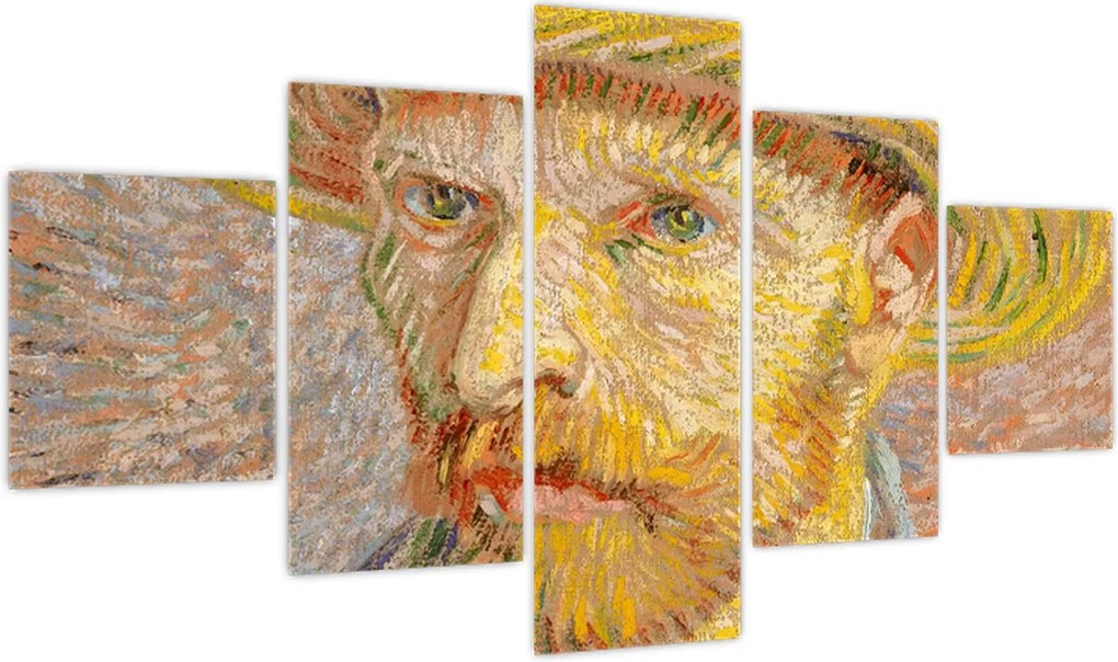 Obraz - Vincent van Gogh, Self-Portrait with a Straw Hat (The Potato Peeler), reprodukcje (125x70 cm)