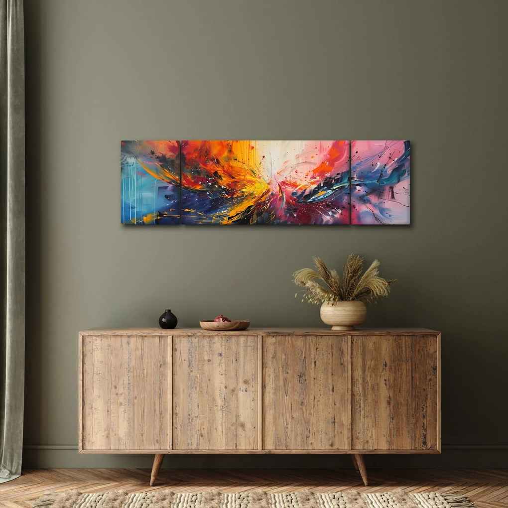 Obraz - Abstrakcja kolorów (170x50 cm)
