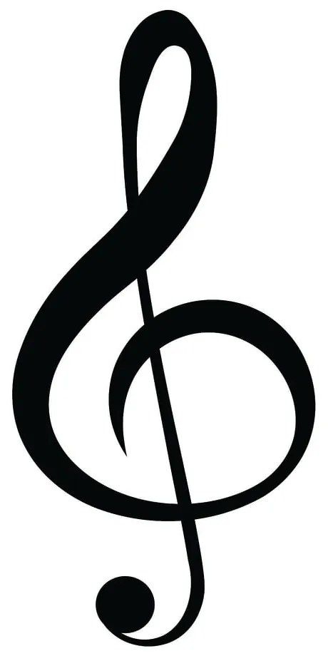 Czarna dekoracja ścienna Wallity Treble Clef