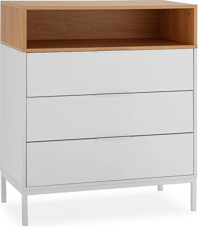 Komoda z trzema szufladami koloru białego