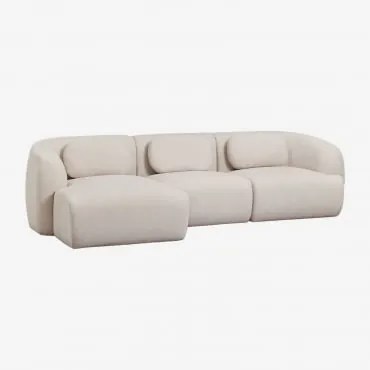 Sofa Modułowy Z Lewym Szezlongiem, 3-częściowy, Z Tkaniny Chenilla Coquette Szenila Kremowy Beż - Sklum