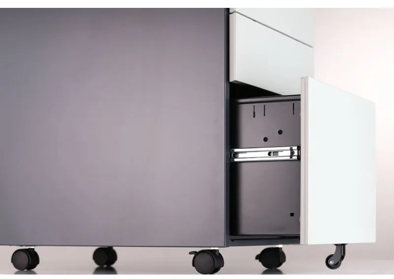 Kontener METAL, 3 metalowe szuflady, szary