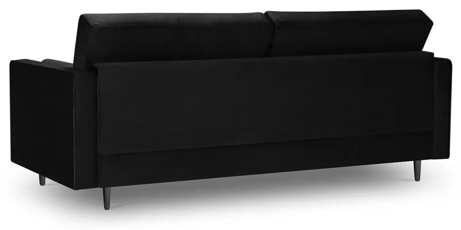 Czarna aksamitna sofa Milo Casa Santo, 219 cm