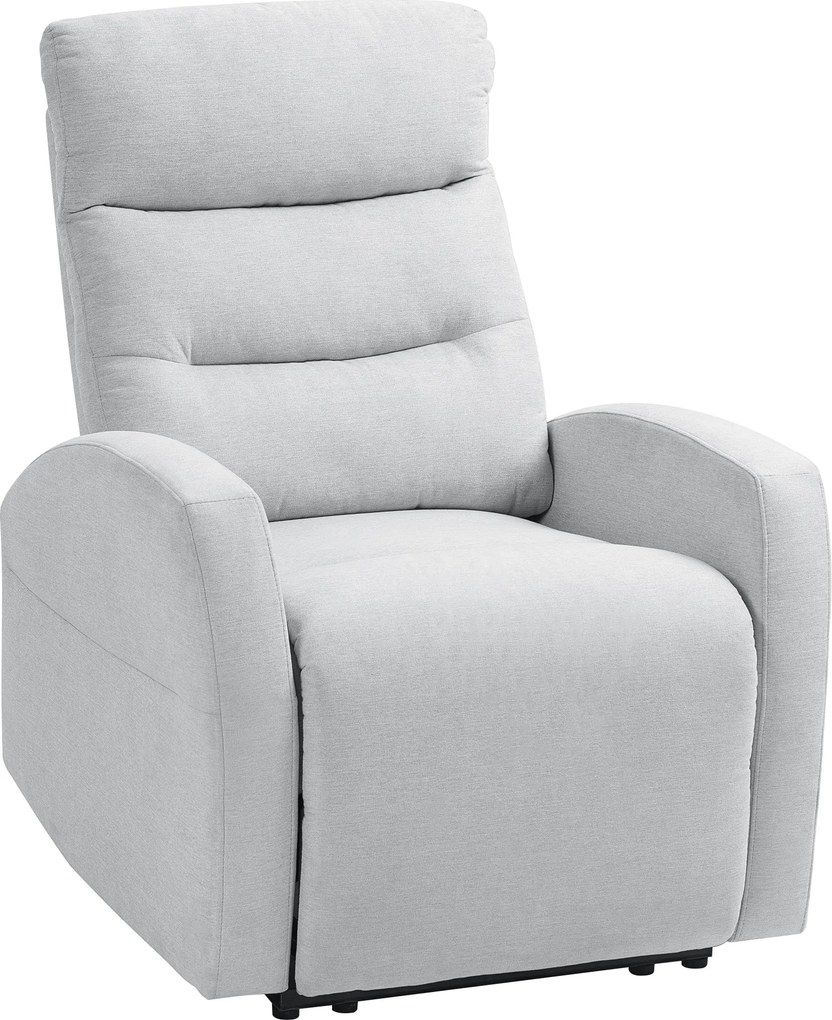 HOMCOM Regulowany fotel relaksacyjny z podnóżkiem, Nowoczesny fotel tapicerowany, Jasnoszary