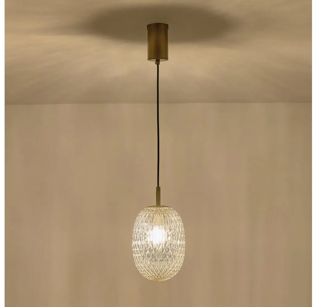 Żyrandol na lince 1xE14/25W/230V przezroczysty śr. 15 cm