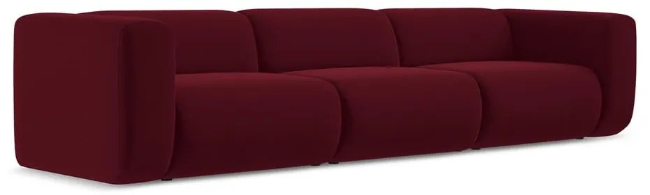 Bordowa aksamitna sofa 319 cm Ekahi – Makamii