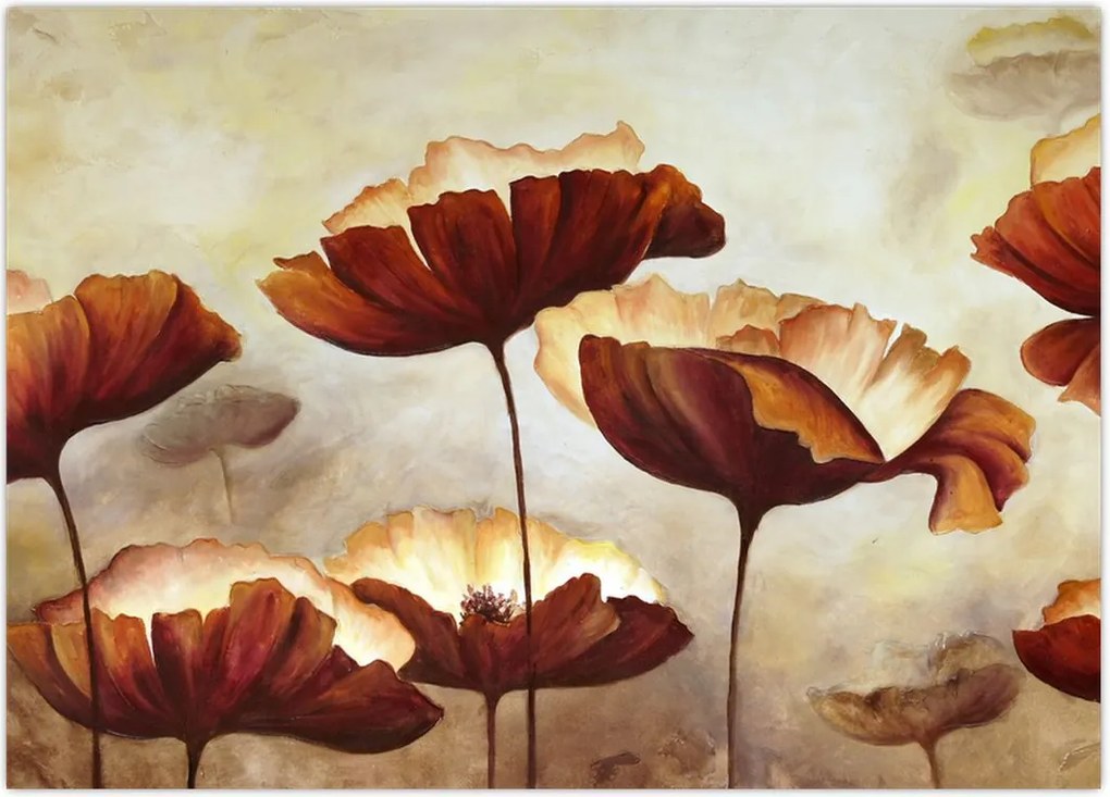 Obraz czerwonych kwiatów (70x50 cm)