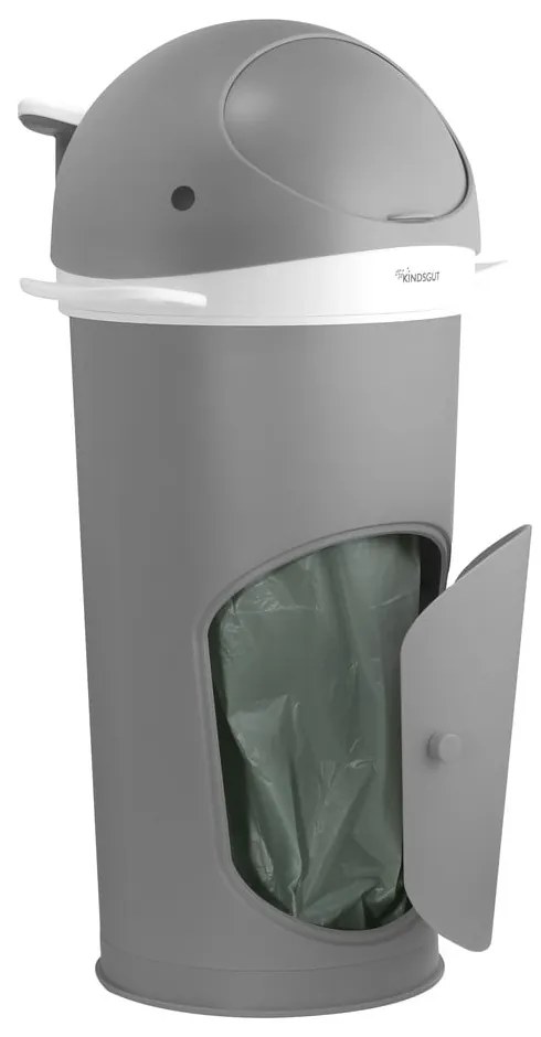 Ciemnoszary plastikowy kosz na pieluchy 25 l Whale – Kindsgut