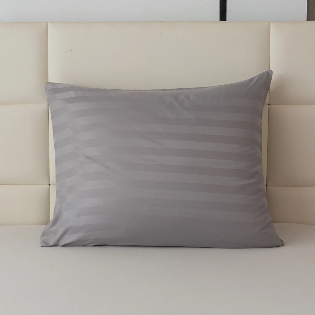 Poszewka na poduszkę JASMINE 70x90 cm jasnoszara, hotelowa kieszeń