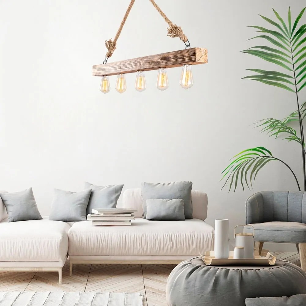 Lampa wisząca w naturalnym kolorze Erebos – Opviq lights