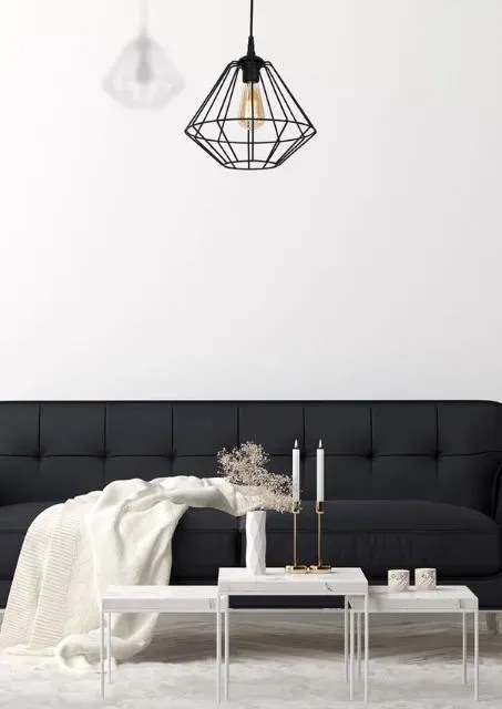 Pojedyncza czarna lampa wisząca - 3X K563 F6-W48