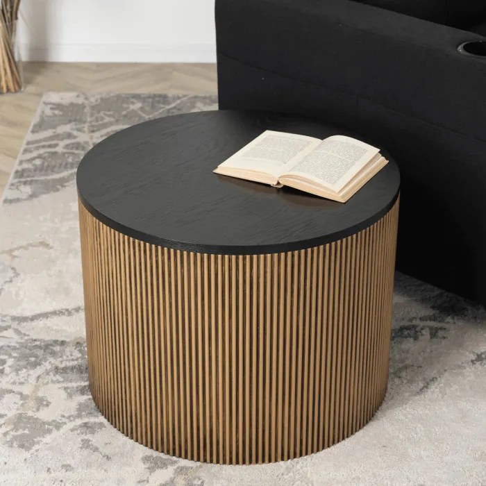 Stolik Kawowy MIRACLE 60 cm Czarny/Złoty Nowoczesny Loft