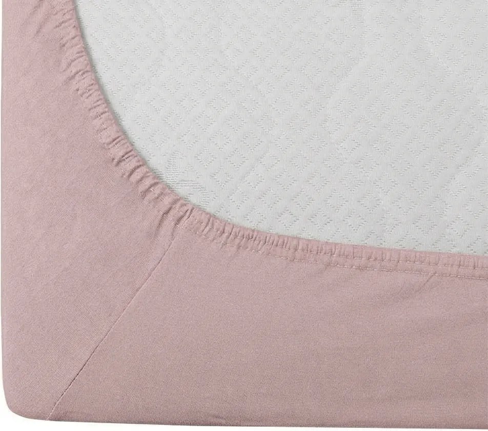 PrzytulneMieszkanie.pl Bawełniane prześcieradło z gumką STANDARD 90 x 200 cm staroróżowe