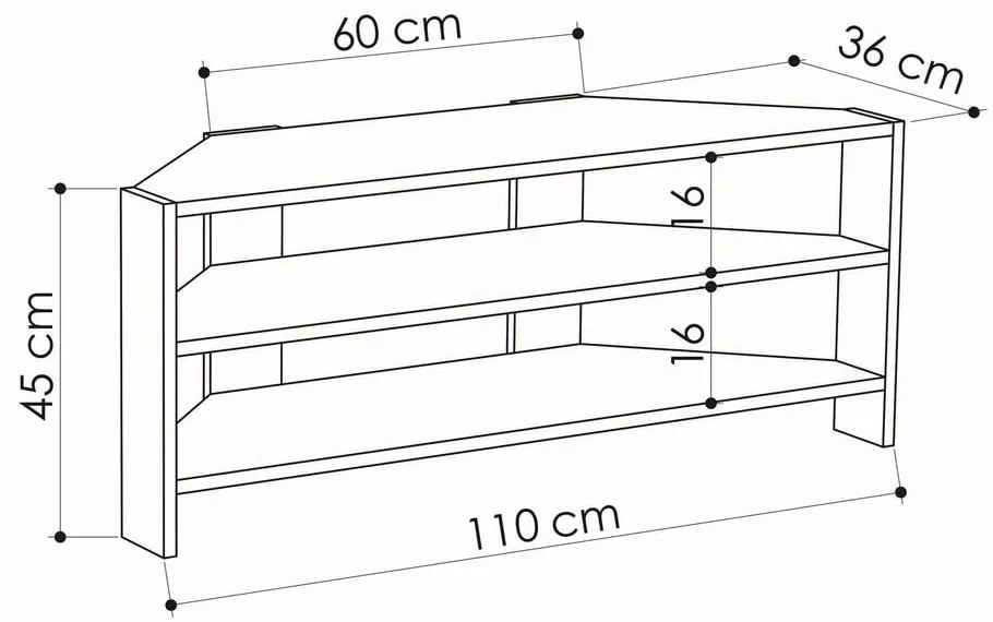 Biała szafka pod TV 110x45x36 cm Thales Corner – Kalune Design