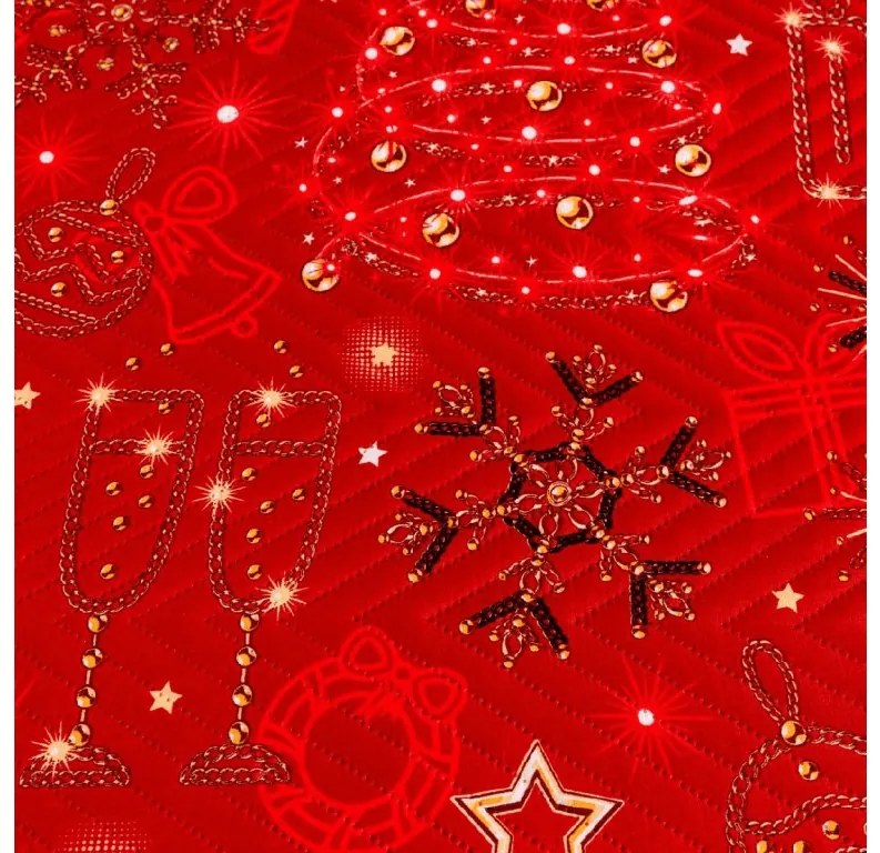 Narzuta na łóżko CHRISTMAS MAGIC, czerwona Rozmiar: 200 x 220 cm