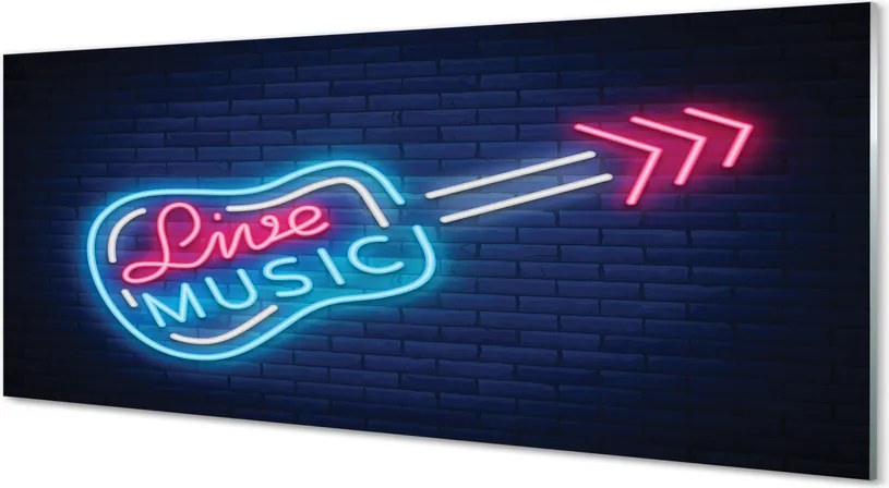 Panel szklany do Kuchni Muzyczny Blask Neonów