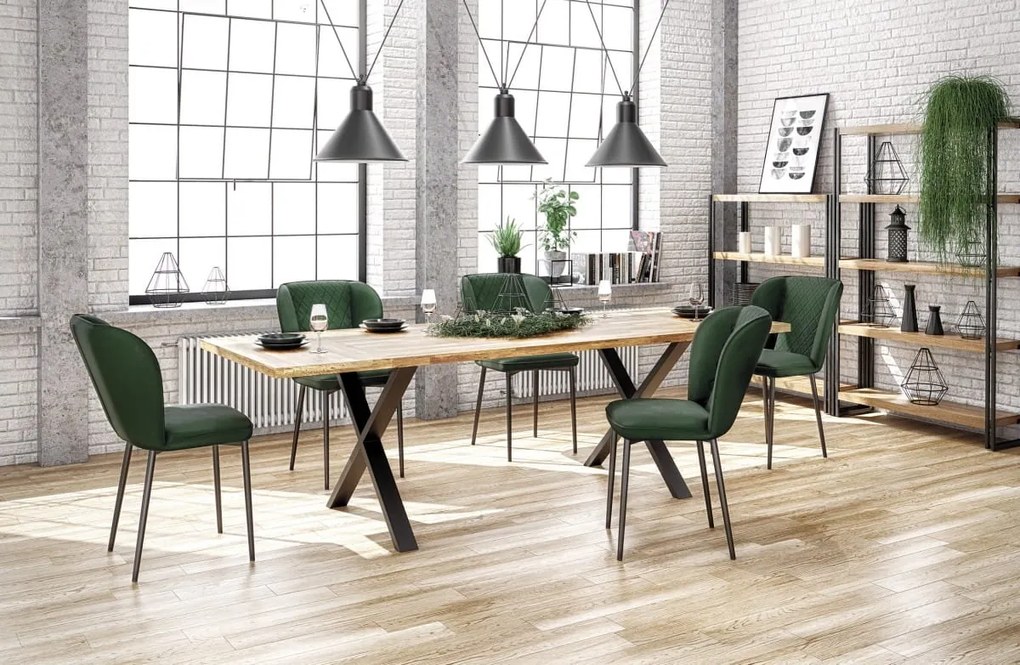 APEX stół 120x78 drewno lite dębowe czarny dąb naturalny 4 osobowy
