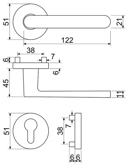 Richter Aluminiowe okucia RK.K16.COMO.PZ nikiel matowy