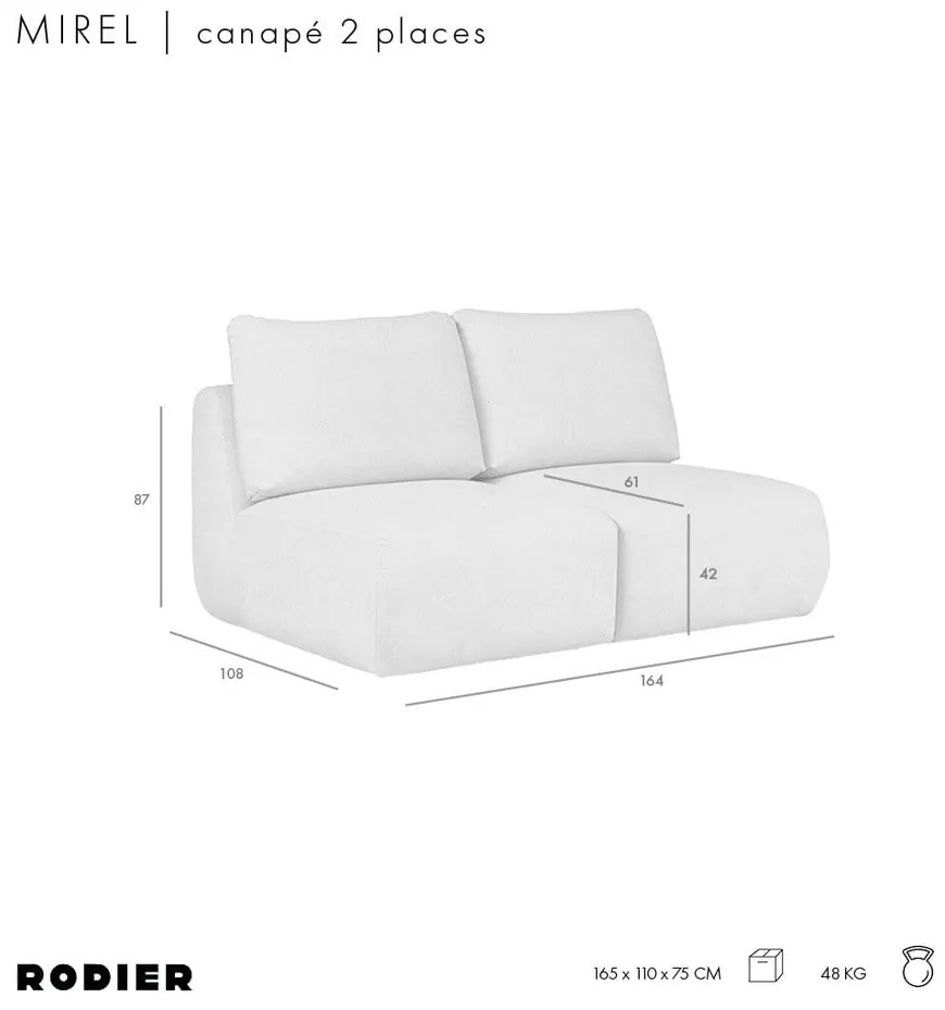 Zielona sofa z materiału bouclé 164 cm Mirel – Rodier
