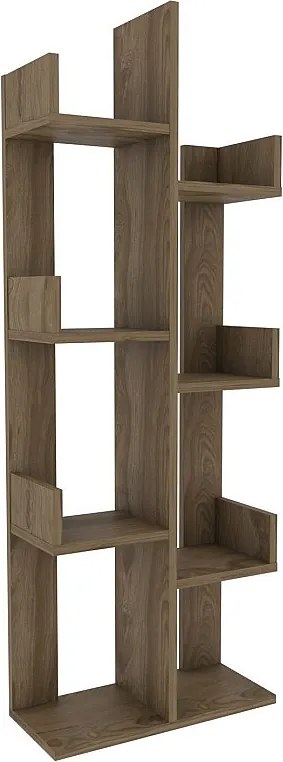 Nowoczesny regał na książki z drewna dębowego, 50 x 22 x 173 cm | Płyta wiórowa pokryta melaminą w 100%, grubość 18 mm | Stylowe i funkcjona