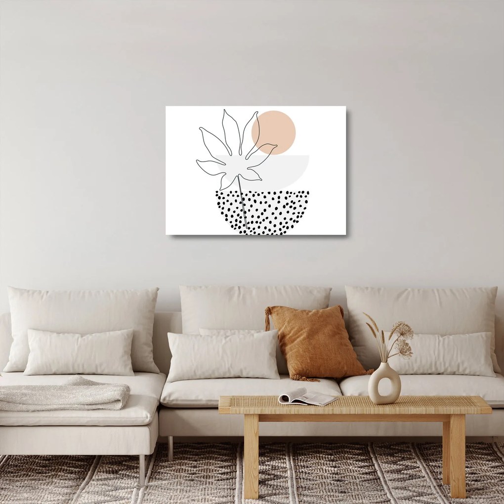 Obraz na szkle - Line art flowers N⁰3 (70x50 cm)
