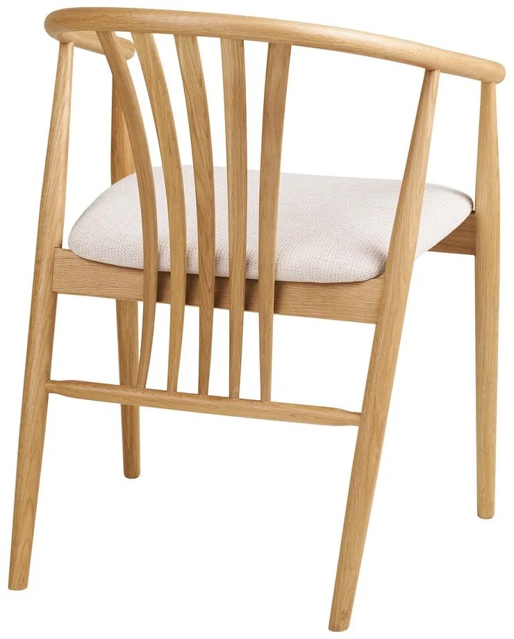 Krzesło z podłokietnikami z litego drewna dębowego w naturalnym kolorze Agustin – House Nordic