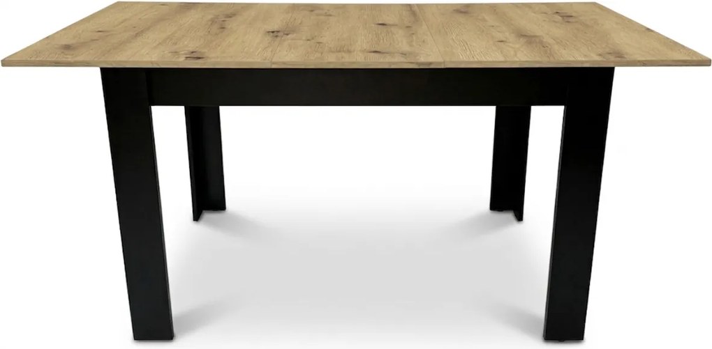 Stół rozkładany 120-160x80 cm Faro 055, dąb artisan/czarne nogi
