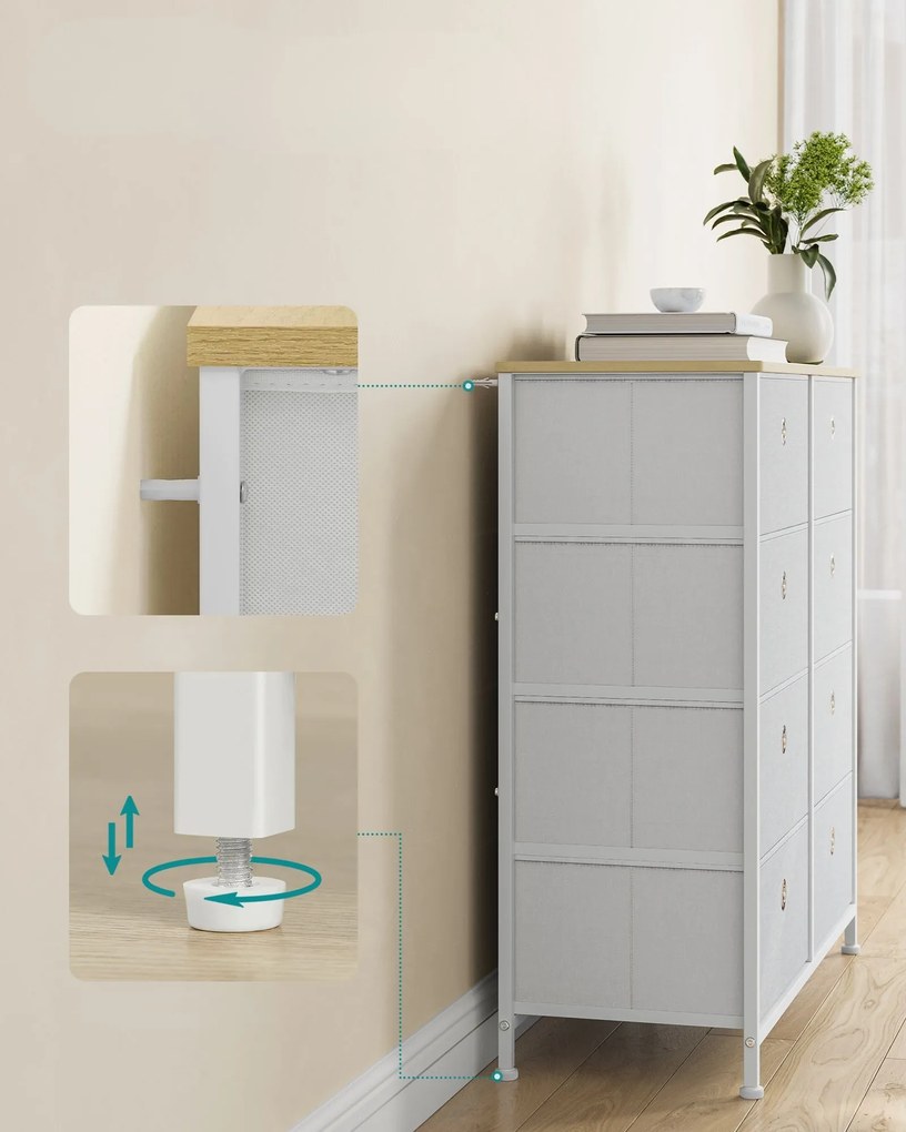 Komoda z szufladami TRENILO 80x81,5 cm, dąb/biała