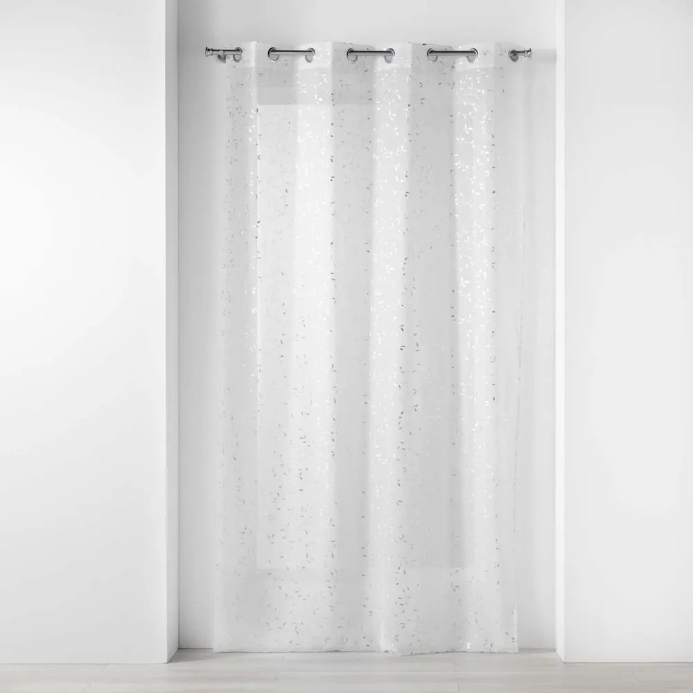 Firanka z woalu w biało-srebrnym kolorze 140x240 cm Floressia – douceur d'intérieur