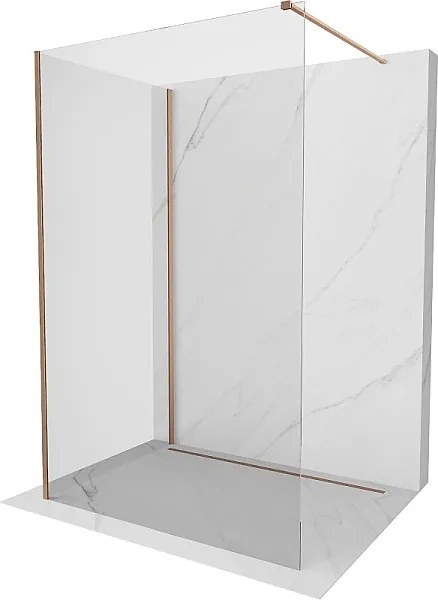 Mexen Kioto ścianka prysznicowa Walk-in 120 x 115 cm, transparent, miedź szczotkowana - 800-120-212-65-00-115