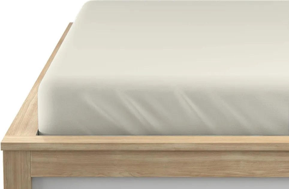 PrzytulneMieszkanie.pl Jersey prześcieradło EXCLUSIVE szarobeżowe 160 x 200 cm