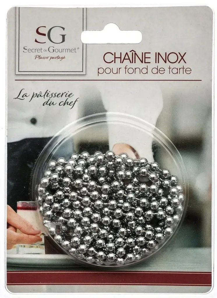 Łańcuch do pieczenia tarty, metalowe kulki, 180 cm