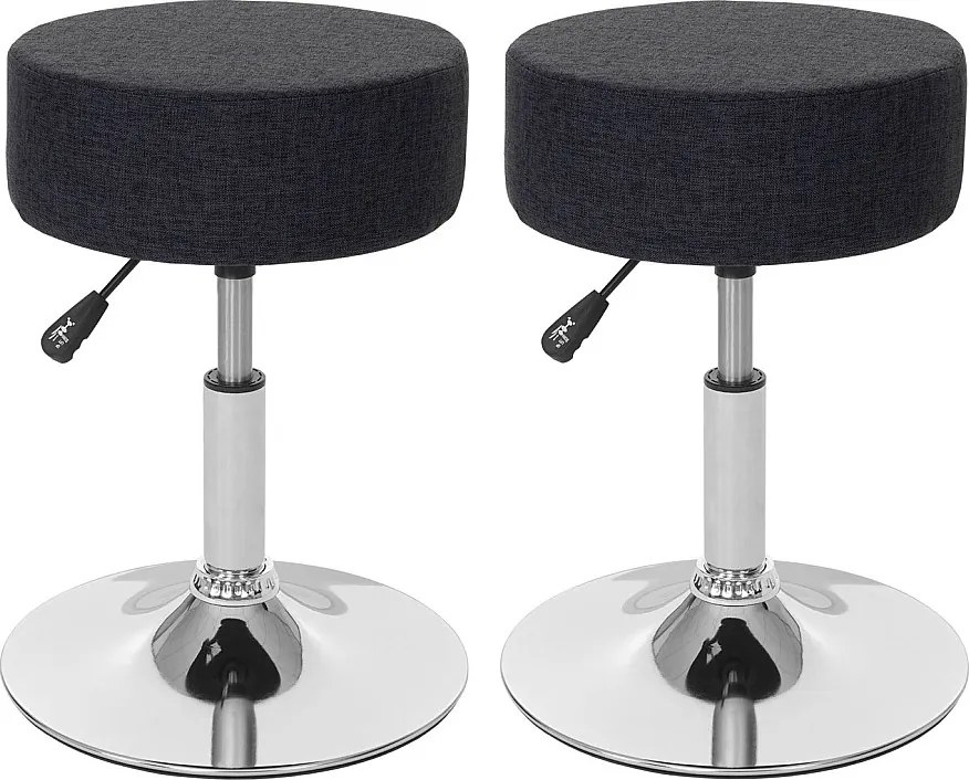 Zestaw 2 stołków MCW-C22,  tekstylny, ciemnoszary