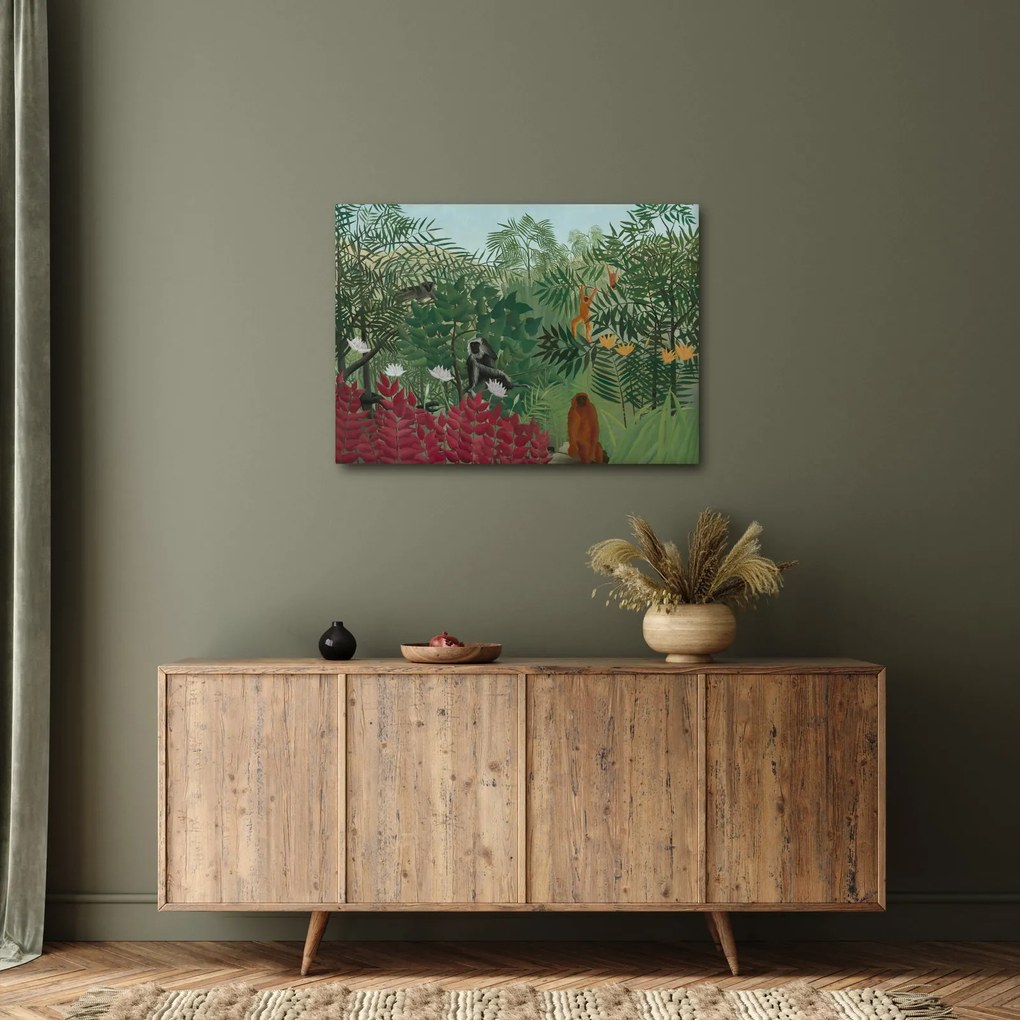 Obraz - Henri Rousseau, Tropical Forest with Monkeys, reprodukcje (70x50 cm)