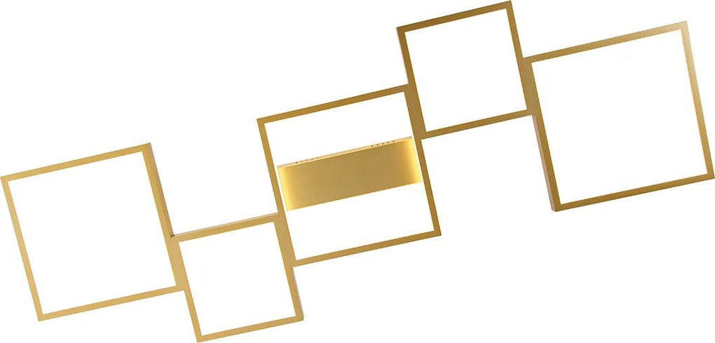 Plafon złoty z LED 3-stopniowy ściemniacz 5-świateł - Lejo