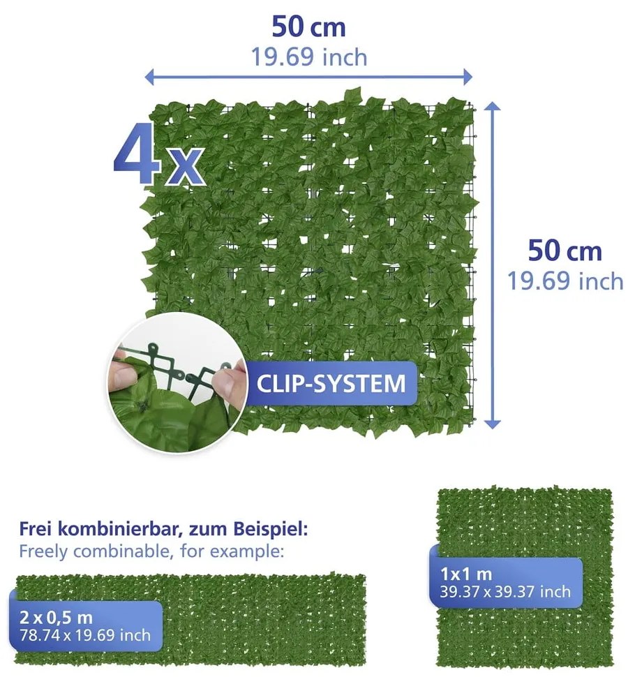 Zielona plastikowa osłona balkonowa 100x100 cm Ivy – Maximex