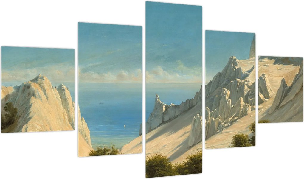 Obraz - Georg Emil Libert, View of Sommerspiret, the Cliffs of Møn, reprodukcje (125x70 cm)