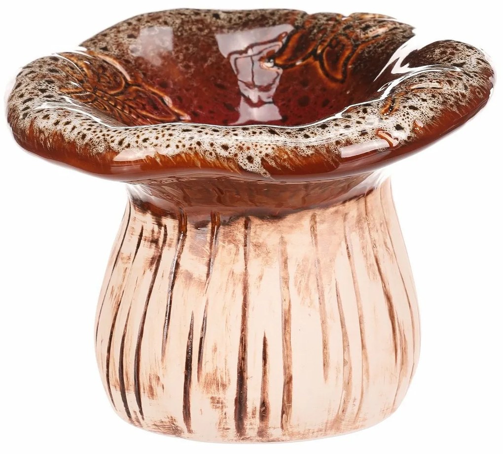Ceramiczna miseczka do picia Grzyb, 17 x 12 x 17cm, ceramika