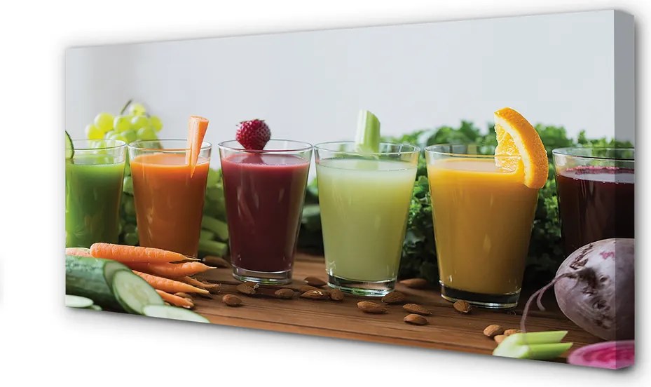 Obraz drukowany na płótnie Świeże Soki Warzywno-Owocowe