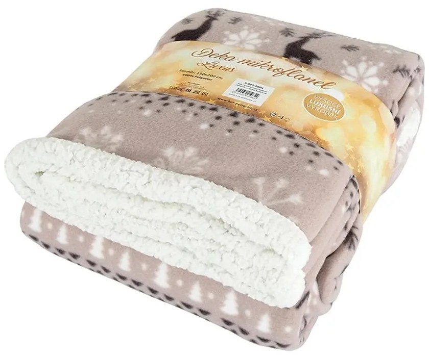 Koc z baranka z mikropluszu BUFFALO NORDIC szary Rozmiar: 150 x 200 cm