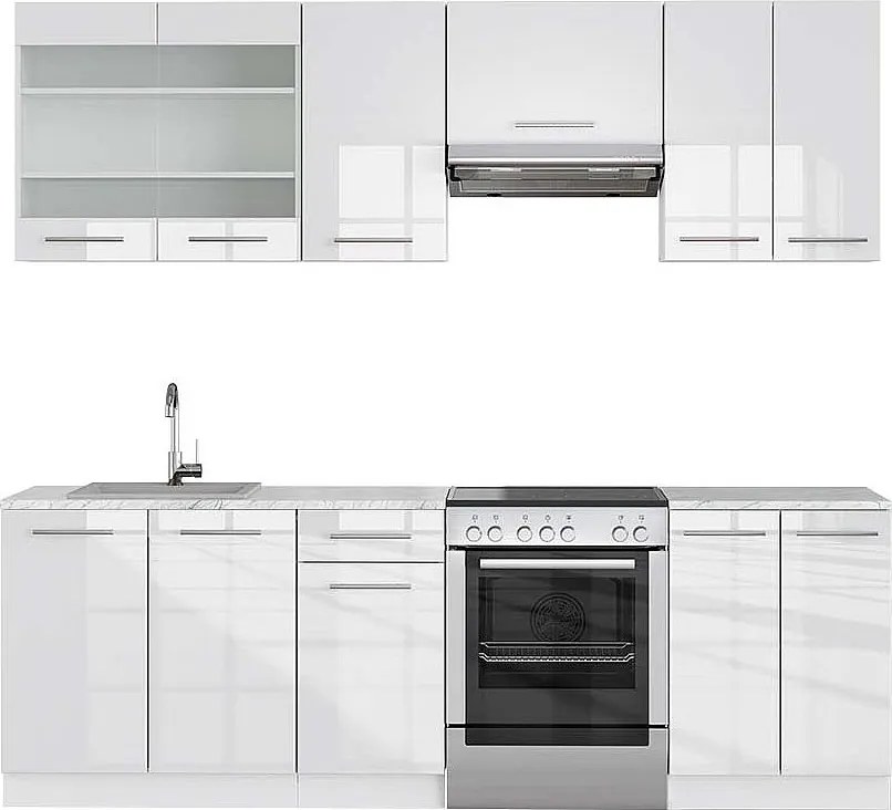Aneks kuchenny biały wysoki połysk/biały 240x60x81.6 fame-line