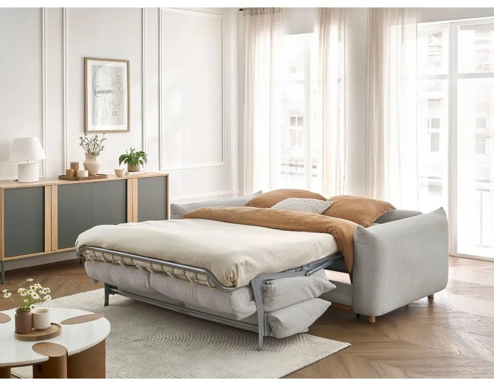 Jasnoszara rozkładana sofa 234 cm Ernest – Bobochic Paris