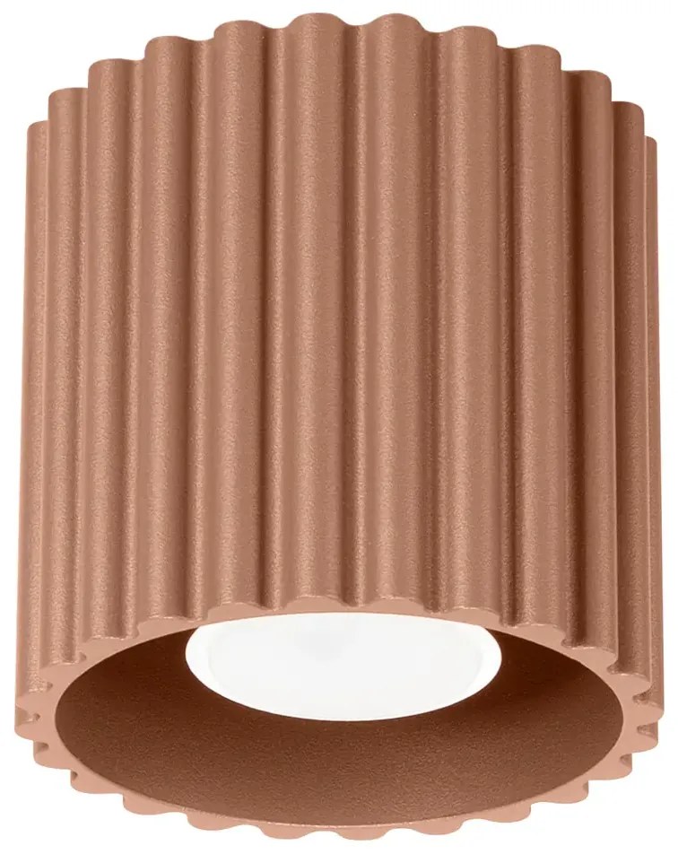 Plafon AURA 1 mocca GU10 ryflowany SOLLUX  LIGHTING