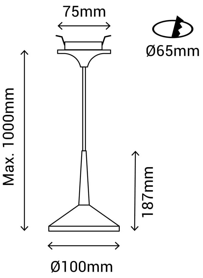Biała lampa wisząca SULION Rita, wys. 100 cm