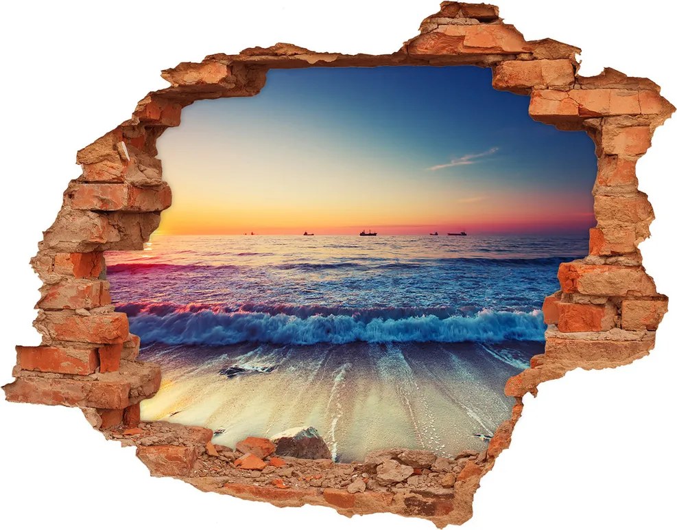 naklejka fototapeta 3D Wschód słońca morze